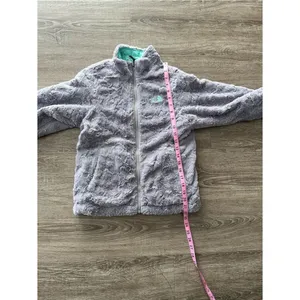 The North Face Fleece Sherpa Puffer Jacket Gray Aqua Women’s XS Reversible Osito thumbnail 11