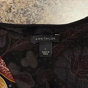 Ann Taylor Top Batik Floral Boho Cottage Romantic Retro Feminine Smocked Large thumbnail 3