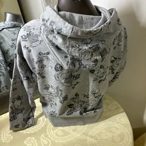 Calvin Klein Gray Floral Hoodie Sweater thumbnail 7