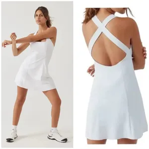 Outdoor Voices Cross Back Dress Size Small Built Shorts Off White Tennis Workout thumbnail 2
