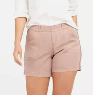 NWT SPANX Stretch Twill Shorts, 6" Mauve Mid-rise Pull-on #20358R Pockets thumbnail 1