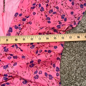 Majorelle Elaine Floral Midi Dress Women Size M Pink Excellent Ruched Ruffle Hem thumbnail 7