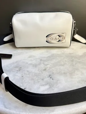 Coach Axel Crossbody Bag Leather Chalk White Gunmetal Graphic Stamp CJ818 thumbnail 2