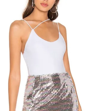 Superdown Revolve Janelle Bodysuit White Sz LRG NWT thumbnail 1