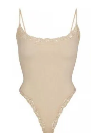 Lace Fits Everybody Bodysuit in the color sand. NWT thumbnail 1