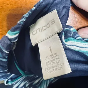 Chico's Purple Teal Ikat Chevron Maxi Dress Halter Blouson Size 1 M/L thumbnail 5