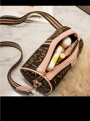 Monogram Bee Accent Barrel Crossbody Bag - Black /Brown- NIP thumbnail 4