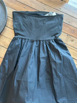 NWT Gap Mixed Media Black Cotton Midi Dress M thumbnail 8