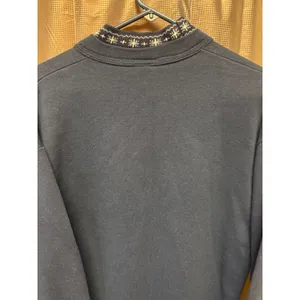 VTG Top Stitch 90s Blue Snow Birdhouse Sweatshirt Large Double Collar USA Made thumbnail 14