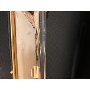 Vintage Black Satin Evening Clutch‎ Bag Gold Tone Frame Wavy Top Bar Formal thumbnail 5