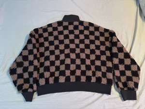 PINK Checkered Fleece Pullover thumbnail 5