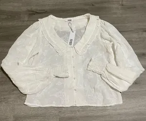 BB Dakota Steve Madden Floral/ Lace White Blouse thumbnail 3