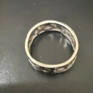 Vintage 925 Sterling Silver Ichthus Jesus Fish Eternity Band Ring Size 6.5 thumbnail 3