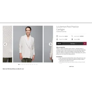Lululemon Post Practice Cardigan‎ Heather Oatmeal US 10 Fall Winter thumbnail 5