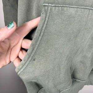 Aerie Sweatshirt Small Green Hoodie Distressed Oversized Slouchy Cozy Boho thumbnail 5