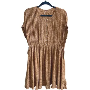 Free‎ People One Fine Day Mini Dress Women S Brown Floral Cottagecore Pleated thumbnail 4