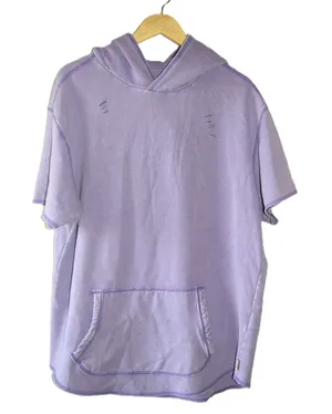 Hollister Short Sleeve Hoodie Womens XL Purple Good Distressed Raw Hem Y2K thumbnail 1
