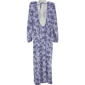 HILL HOUSE‎ The Simone Midi Dress Lilac Purple Tonal Floral MED NWT Boho Cottage thumbnail 7