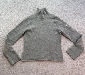 Abercrombie & Fitch AF Utility Lambswool Turtleneck Sweater Gray Y2K Womens L thumbnail 1