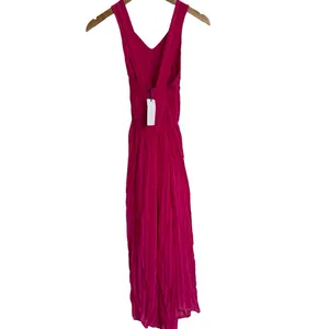 Anthropologie Line & Dot New Pink Fuchsia Striped Midi Sun Dress Size M thumbnail 10