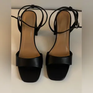 a new day Black Square-Toe Ankle-Strap Block Heels size 8/12 thumbnail 6