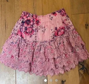 LoveShackFancy floral skirt thumbnail 1