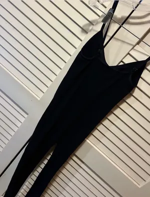 Hatch The Body Rib Unitard Ribbed Jumpsuit Maternity Size Small Black thumbnail 3