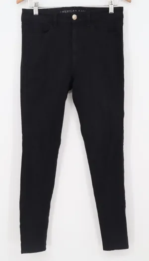 American Eagle Jeggings Womens 4 Super Stretch X4 Black Skinny Denim Excellent thumbnail 1