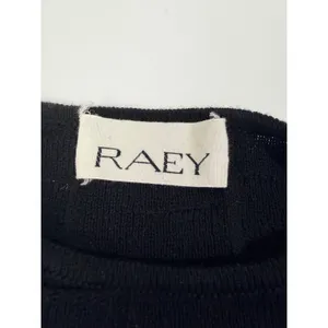 Raey Black Organic Cotton Textured Pointelle Crochet Knit Sweater‎ Dress Italy thumbnail 3