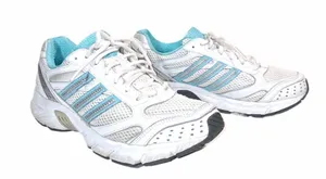 adidas White and Light Blue Women’s Athletic Running Shoes thumbnail 1
