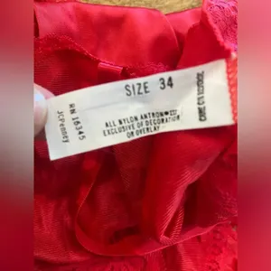 APPLAUSE Vintage Red Lace‎ High Cut Teddy 80s 90s Size 34 Made in the USA NWOT thumbnail 5