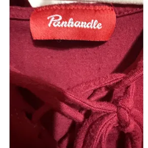 Y2K Skater Top Burgundy Lace Up Lightweight Hoodie Long‎ Sleeve Sz M thumbnail 4