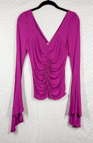 Free People‎ Bell Sleeve Ruched Top thumbnail 1