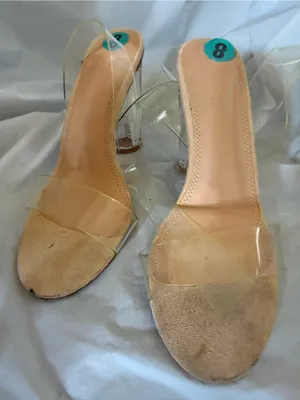 Cushionare Clear Strap Beige Suede Slide Mules thumbnail 3