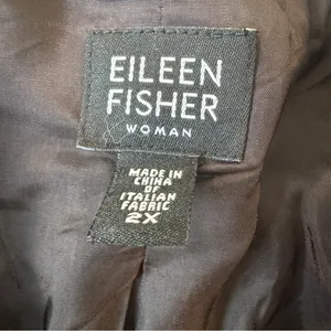 Eileen Fisher 2X Open Front Classic Wool Blazer | Size 2X‎ black thumbnail 2