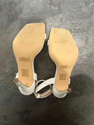 White Stiletto Strappy High Heels Size 8 thumbnail 4