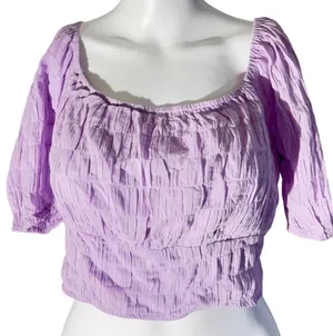 Altar’d State Lavender Smocked Crop Top Size M thumbnail 1