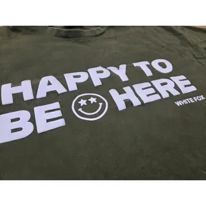 White Fox Australia Genuine HAPPY TO BE HERE Green Tshirt Oversized Small Medium thumbnail 2
