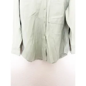 Abercrombie & Fitch Vegan Leather Oversized Shirt-Jacket Size Large Mint Shacket thumbnail 9