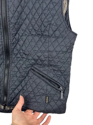 Barbour Navy Quilted Gilet Vest Size 14 Flyweight Diamond Quilt Tailored Class thumbnail 4