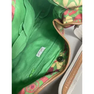 Levi’s Green Floral 70s Inspired Retro Groovy Bright Color Top Handle Bag Purse thumbnail 13