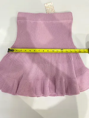 Free People Pink Ribbed Knit Flare Mini Skirt Women’s XS Boho Coquette thumbnail 7