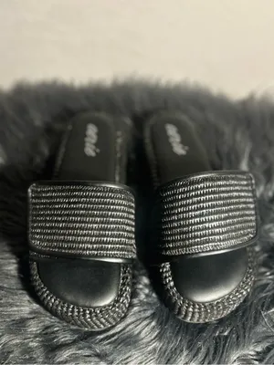 Aerie Straw Sandal Black Braided Strap Slide Sandals Size 7 thumbnail 5