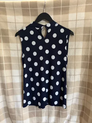 Banana Republic Tommy Hilfiger Navy and White Polka Dot Blouse thumbnail 3