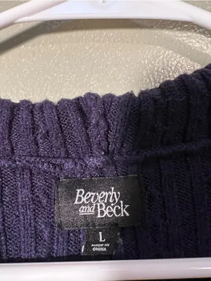 Beverly and Beck Pacsun Women's Size Large Hooded Cardigan Navy Blue Micro Cable thumbnail 6