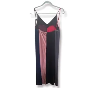 Drifter Dress Velarium Velvet Slip Color Block Strappy maxi Red Maroon Blue thumbnail 6