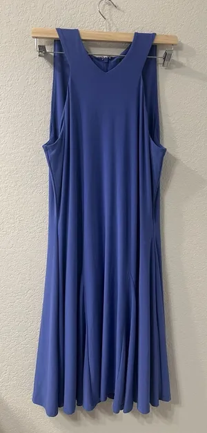 Ralph Lauren‎ Dress L Periwinkle Sleeveless Large Pleats On Skirt thumbnail 1