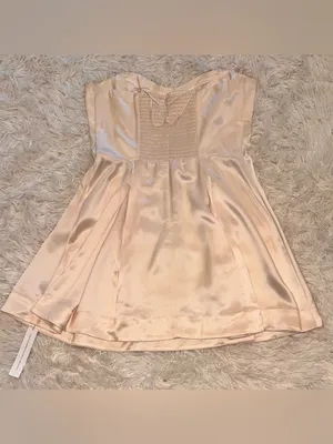 NEW Reformation JACQUES satin cream strapless mini dress sz 10 thumbnail 6