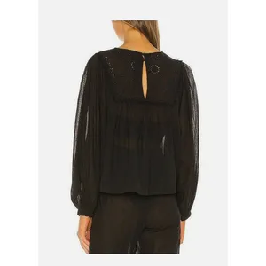 Free People Valencia Embroidered Eyelet Balloon Sleeve Blouse Women's sz. XS thumbnail 2