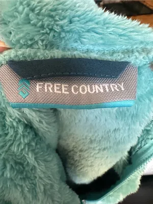 Free Country Teal Plush Fleece Vest L Cozy High Collar Full Zip Outdoor Layer thumbnail 5